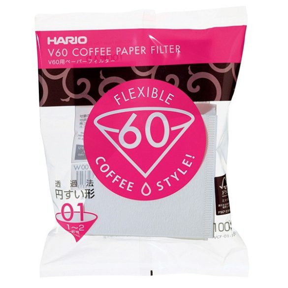 Hario V60-01 papier filtre blanc 100 pcs