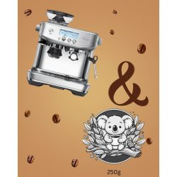   Sage SES878BSS THE BARISTA PRO™ Espresso gép kávédarálóval - ezüst + Koala Australian Roast 250g kávékülönlegesség 