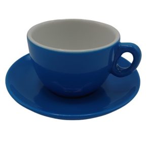 Inkerpor Tasse+plat blanc 170 ml bleu/jaune/mint/rouge/rose/orange