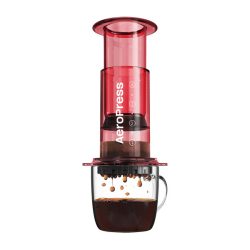   AeroPress Clear kávékészítő - piros/rózsaszín/füstös