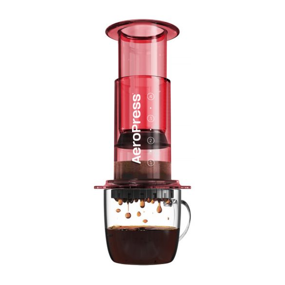 AeroPress Clear kávékészítő - piros/lila/rózsaszín/füstös