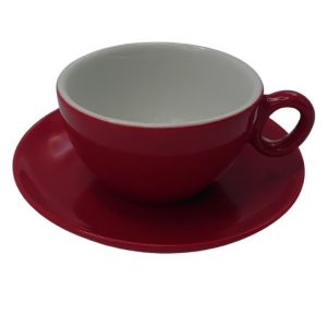 Inkerpor Tasse à cappuccino + assiette 250 ml rouge