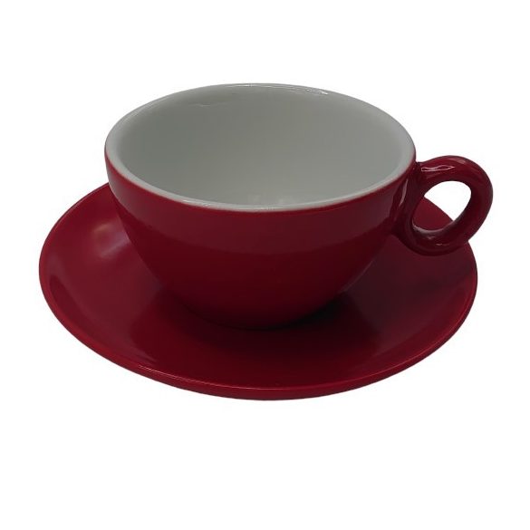 Inkerpor Tasse à cappuccino + assiette 250 ml rouge