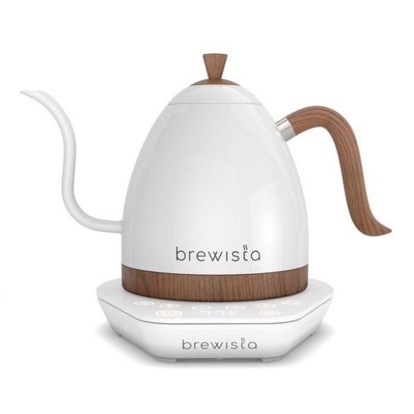 Brewista Artisan Chauffe-eau électrique à col de cygne avec thermostat 1L - blanc - bois