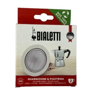 Bialetti silicone gasket + filter for 2-cup Moka Induction coffee maker