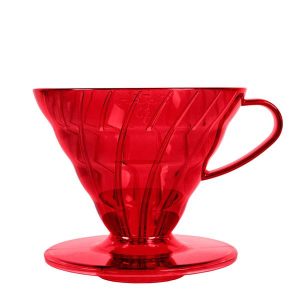 Hario V60-02 Dripper plastique transparent - rouge/vert/orange/bleu/rose/jaune